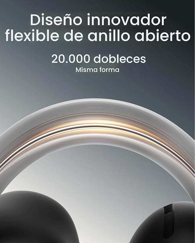 AeroClip Soundcore da Anker, Auscultadores de Ouvido Abertos, Conforto de Adaptação, Chamadas Claras com 4 Microfones AI, Ajuste Estável, Altifalantes de 12 mm para Som Claro, Forma de Anel Aberto
