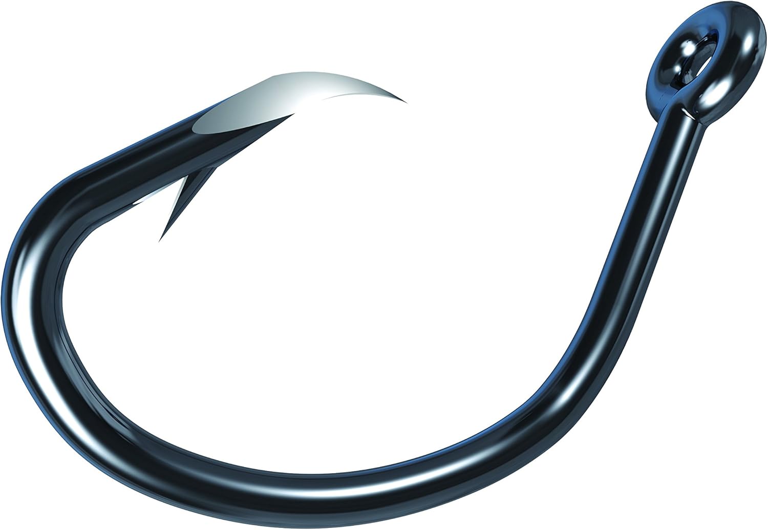EAGLE CLAW TroKar TK6191/0 Circle Offset Hook, Black Chrome, Hooks