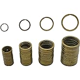 Maydahui 80 PCS Split Key Chain Ring Assorted Size Flat Vintage Bronze | 4 Size (4/5 , 1 , 1-1/5 , 1-2/5 Inches ) for Home Car Keychain