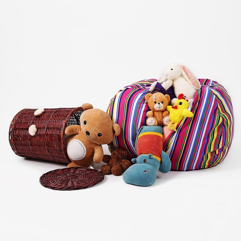 Cotton Canvas Children’s Plush Toy Organizer storage bag 48,Colorful