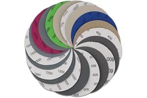 50 Pack Wet Dry Sanding Discs, SIJDIEE 5 Inch 8 Holes Hook and Loop Sandpaper 400 600 800 1000 1200 1500 2000 3000 5000 7000 