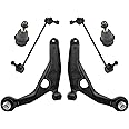 TRQ Front Suspension Kit Ball Joint Control Arm Sway Bar Stabilizer Link Compatible with 2009-2020 Dodge Journey