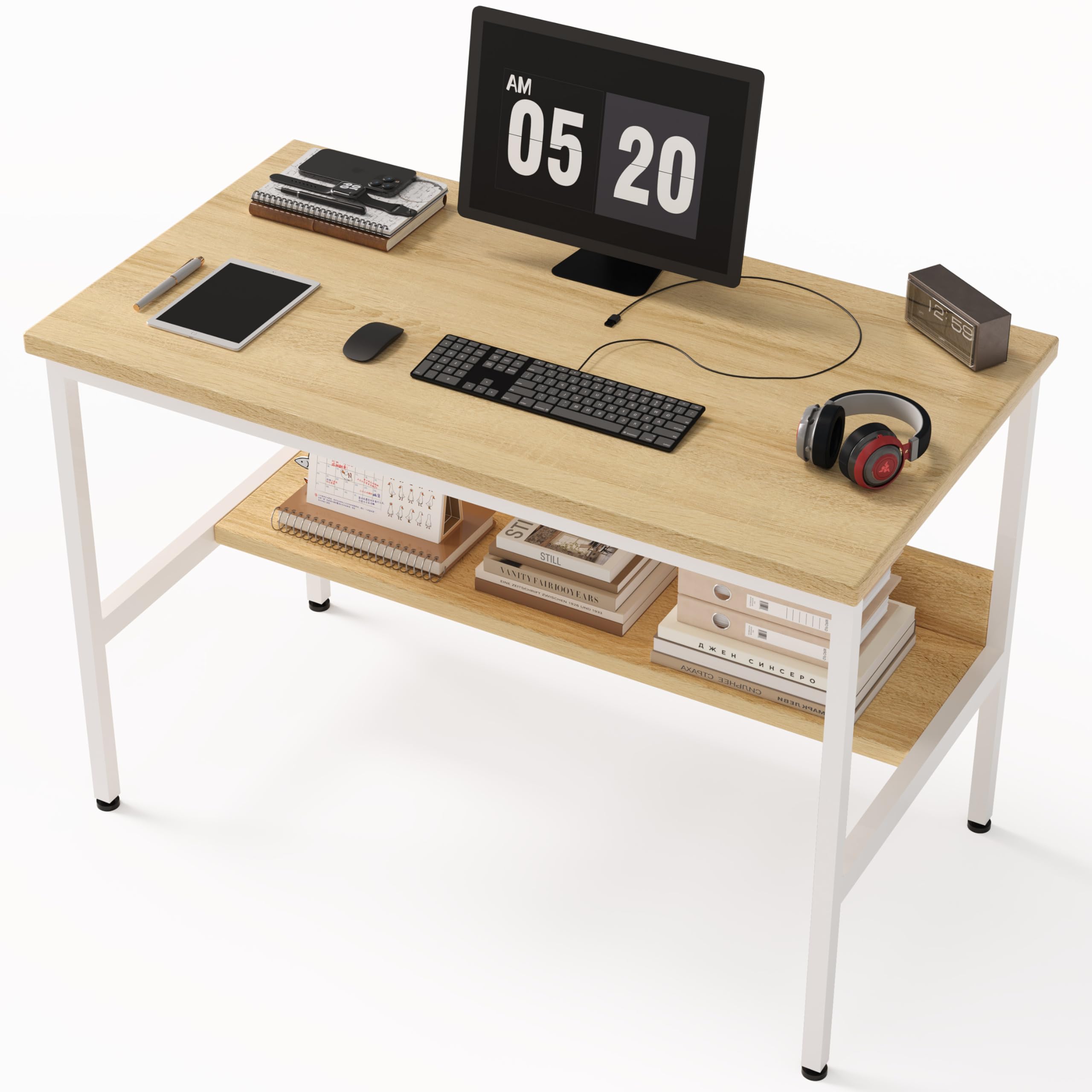 Embrace lifeシンプルワークデスク 平机 机 学習デスク つくえ パソコンテーブル オフィスデスク 幅80cm×奥行40cm 組立簡単一人暮らし インテリア もみじ 勉強机 モミジ色商品画像