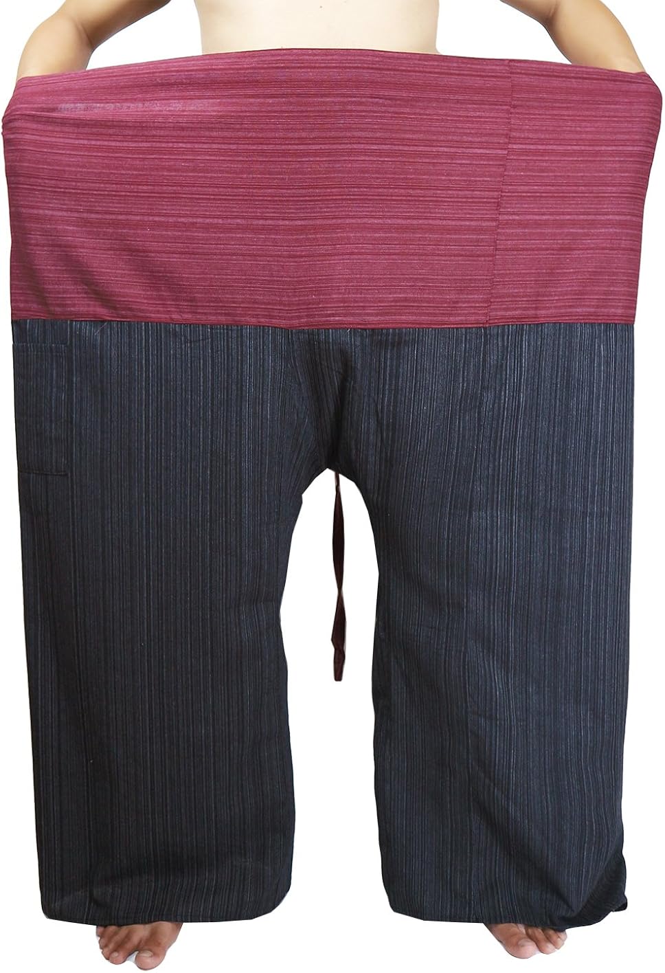 Lovely Plus Fisherman Wrap Pants Plus Size Mens Womens Casual Yoga Pants Waist 77 With Pocket Ga Black Wine At Amazon Women S Clothing Store