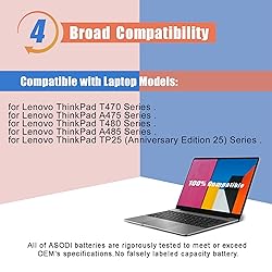 ASODI 01AV419 SB10K97576 Laptop Battery for Lenovo