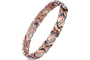 Feraco Copper Bracelets for Women,99.99% Pure Copper Magnetic Therapy with Powerful 3500 Gauss Magnets,Jewelry Gifts for Wome