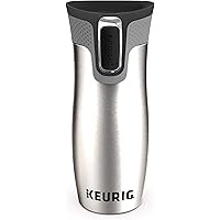 Keurig Contigo Autoseal Coffee Travel Mug, West Loop Vacuum Insulated with Easy-Clean Lid, 14 Oz, Silver