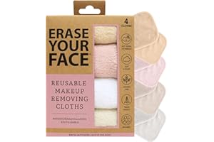 ERASE YOUR FACE Eco-Friendly Makeup Remover Cloths - Reusable Microfiber Face Towels to Cleanse & Remove Makeup - Water Activ
