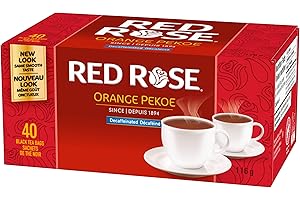 Red Rose Decaf Orange Pekoe Tea - 40 Count (Pack of 1), Premium Black Tea, Rich and Smooth Flavor, Caffeinated, Enjoy Hot or 