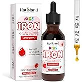 Liquid Iron for Kids, Iron Supplements for Kids with Vitamin C &amp; Lactoferrin for Healthy Iron Levels, Energy &amp; Blood Health, Sugar Free, Alcohol-Free, Blueberry Flavor, 2 FL OZ
