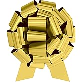 InstaBows Large Gift Bow 12" Pull String Bow Perfect for Gift Wrapping Big Presents Cars Bikes & More (Metallic Gold, 1XBow)