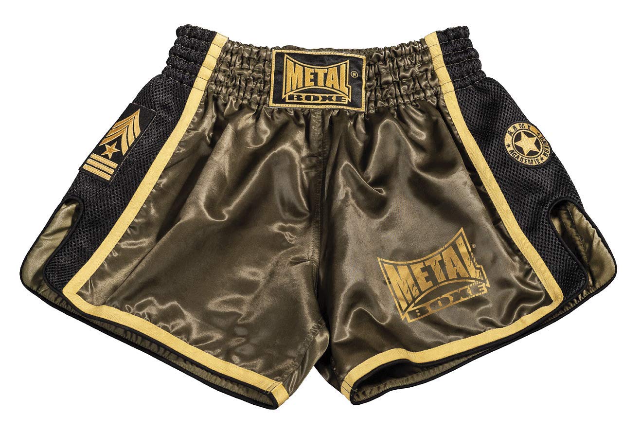 METAL BOXE Men's Court De Boxe « Extrême » Boxing Shorts, Khaki, S