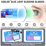 COOLOO Blue Light Blocking Glasses Gaming Anti Glare TR90 Frame view 4
