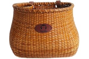 Bike Basket for Women's Beach Cruiser or Scooter The Original Wicker Bicycle Baskets with Built in Cup Holder for Front Handl