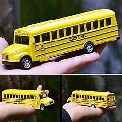 weilaga 5 Pack 5.5" Pull Back Yellow School Bus