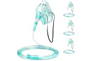 ANSNF 3 Pack Oxygen Mask for Face Adult with 6.6' Tube & Adjustable Elastic Strap - Size M - NO CUP