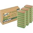 Natural Sponge by Scrubit - 24-Pack - Biodegradable Cellulose Natural Sponges for Dishes with a Tough Eco-Friendly Scouring Pad for Kitchen and Bathroom – Non-Stick Plant-Based Compostable Sponges