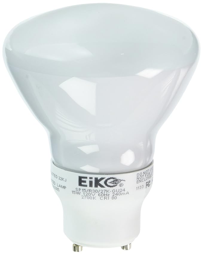 Eiko SP15/R30/27KGU24 15W 120V 2700K Shaped Base Halogen Bulbs