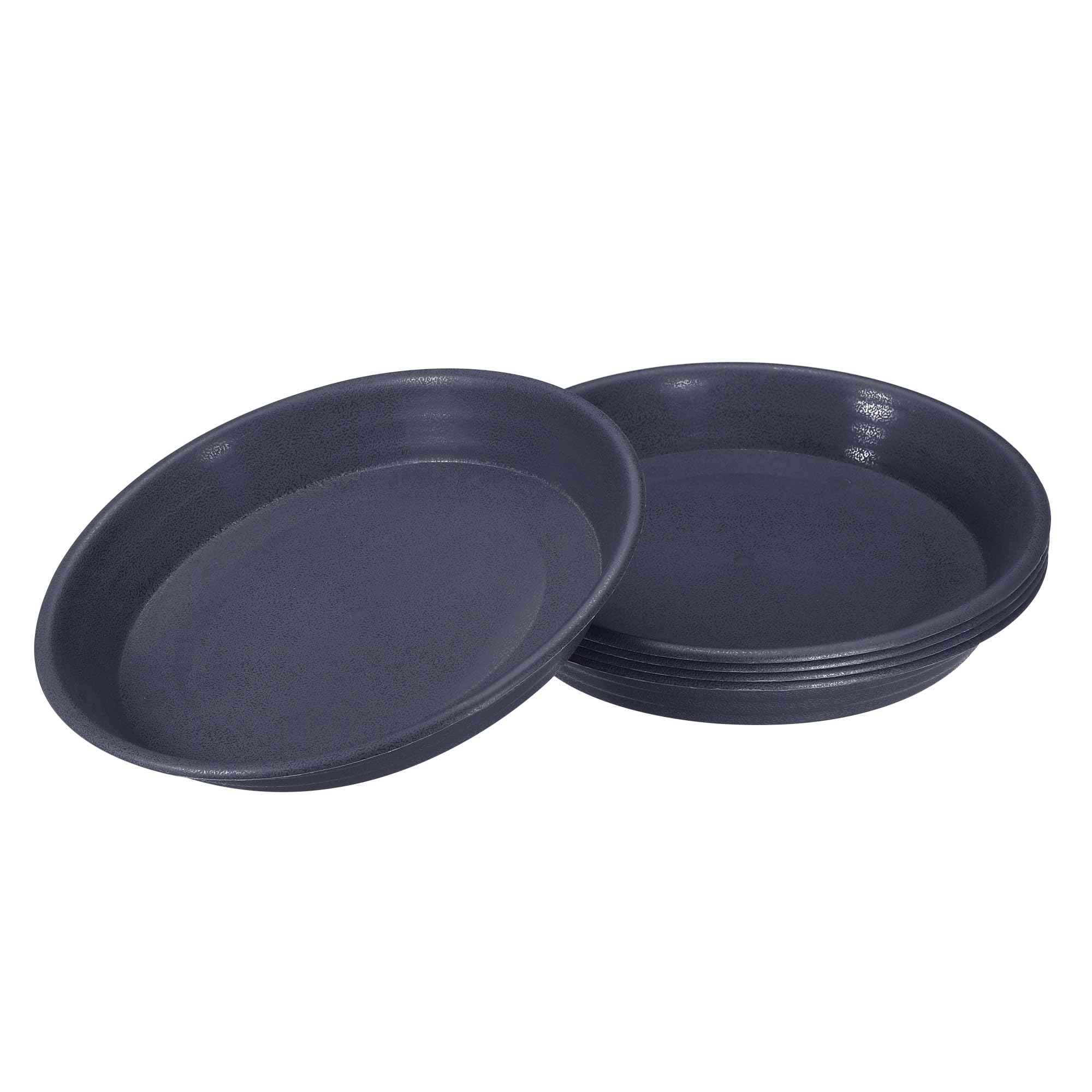 M METERXITY 5 Pack Planter Saucers - Plastic Plant Tray Flowerpot Drip Trays Round Apply to Outdoor/Garden (8.7 Inch/ 22cm, Black)