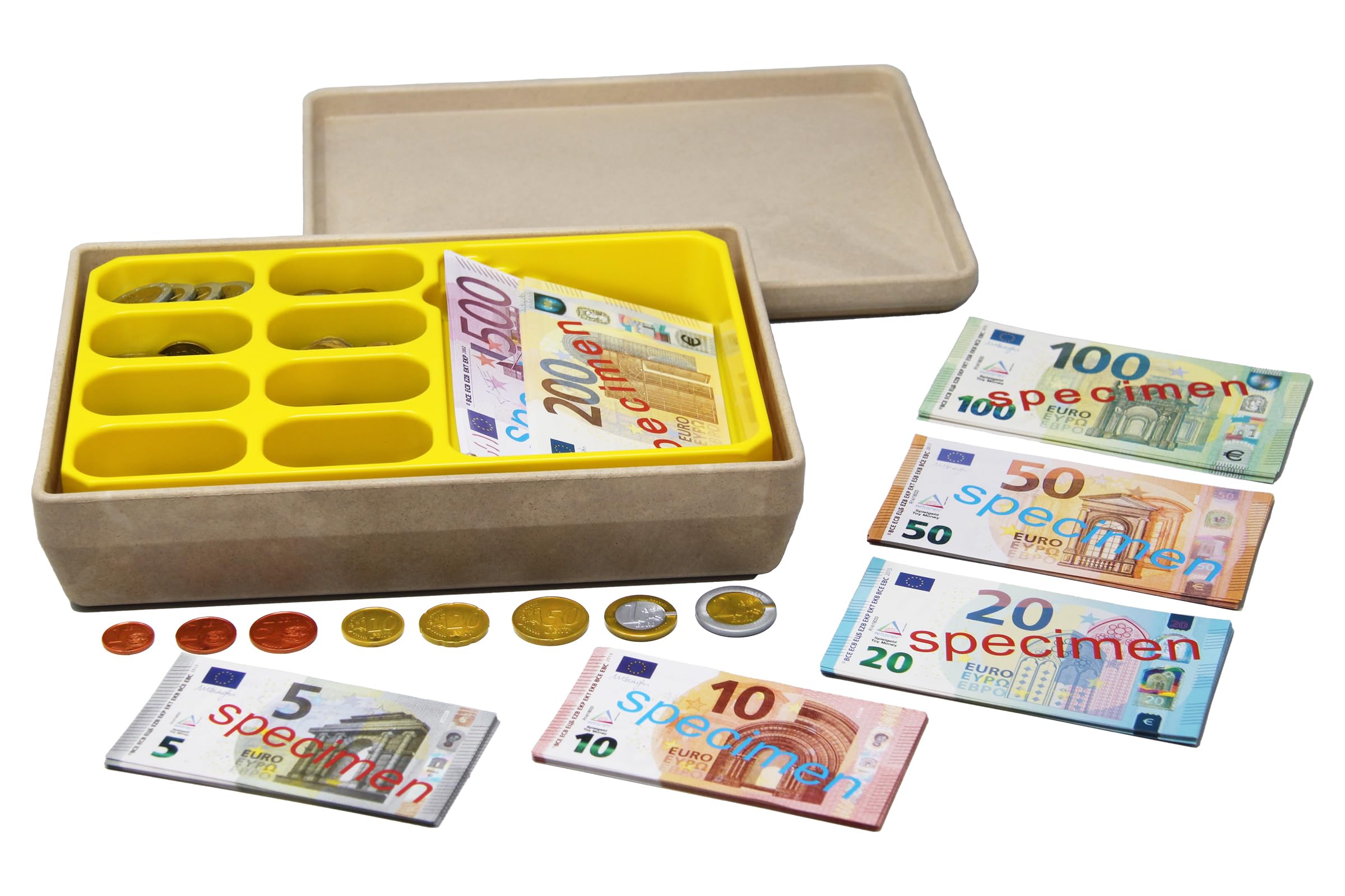 WISSNER® Euro Play Money Case (290 Pieces) – Educational Money for Children