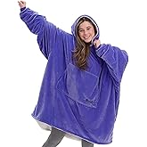THE COMFY Original | Sherpa Lined Microfiber Fleece Wearable Blanket, Oversized Design with Hood and Pocket from Shark Tank