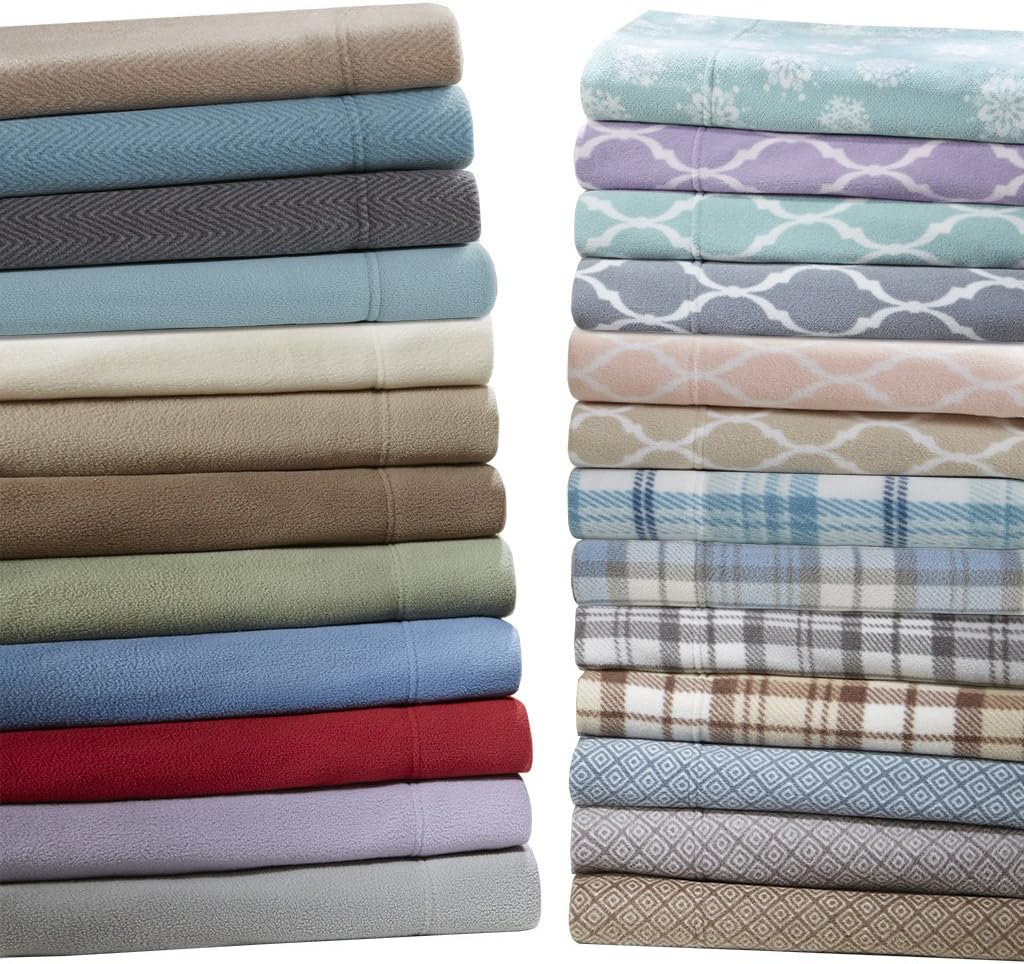 True North by Sleep Philosophy Micro Fleece Sheet Set Gray Chevron King
