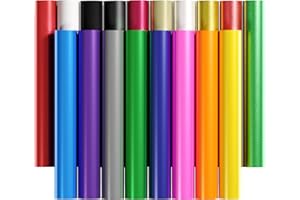 Hisiu Heat Transfer Vinyl Bundle -12"x10" Iron on Vinyl Compatible with Cricut- 16 Colors 18 Sheets HTV Vinyl for Cutting Machine, Iron on Vinyl for T-Shirt