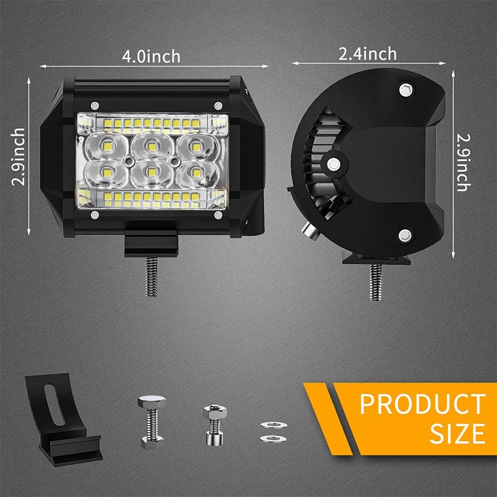 San Young 78W LED Pods Light Bar 10PCS 4 inch LED Light Pods Spot Offroad Lights Bar Combo Beam, high Brightness led Light Bars for Trucks Off-Road SUV Tractor Rv ATV UTV Boat Lighting: Automotive