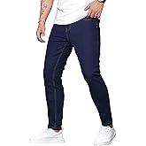 QGRSWBC Men’s Regular Fit Jeans Classic Straight-Leg Stretch Denim Pants Comfort Casual Jeans