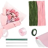 200 Pieces Pipe Cleaners Flower, Fuzzy Chenille Stems, Fuzzy Sticks Pipe Cleaners Craft Supplies for DIY Tulip Flower Bulk Ki