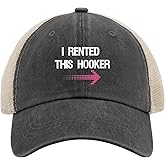 I Rented This Hooker, Funny Adult Humor Saying Sun hat Men's hat AllBlack Black Bucket hat Gifts for Boyfriends
