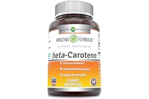 AMAZING NUTRITION Amazing Formulas Beta Carotene Supplement | 25000 IU | 360 Softgels | Non-GMO | Gluten-Free | Made in USA