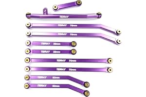 TEIRAY SCX24 Links Upgrades High Clearance RC Crawler Car Steering Rod Tie for SCX24 Gladiator 1/24 RC Crawler Car Axial AXI00005 10PCS (Purple)