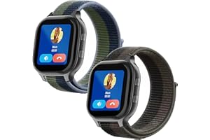YANC Blue Red Green for Boys Girls Watch Bands with Hollow Surfaces Compatible with Gabb Watch 3 2 1/Gizmo Watch 3 2 1, 2 Packs