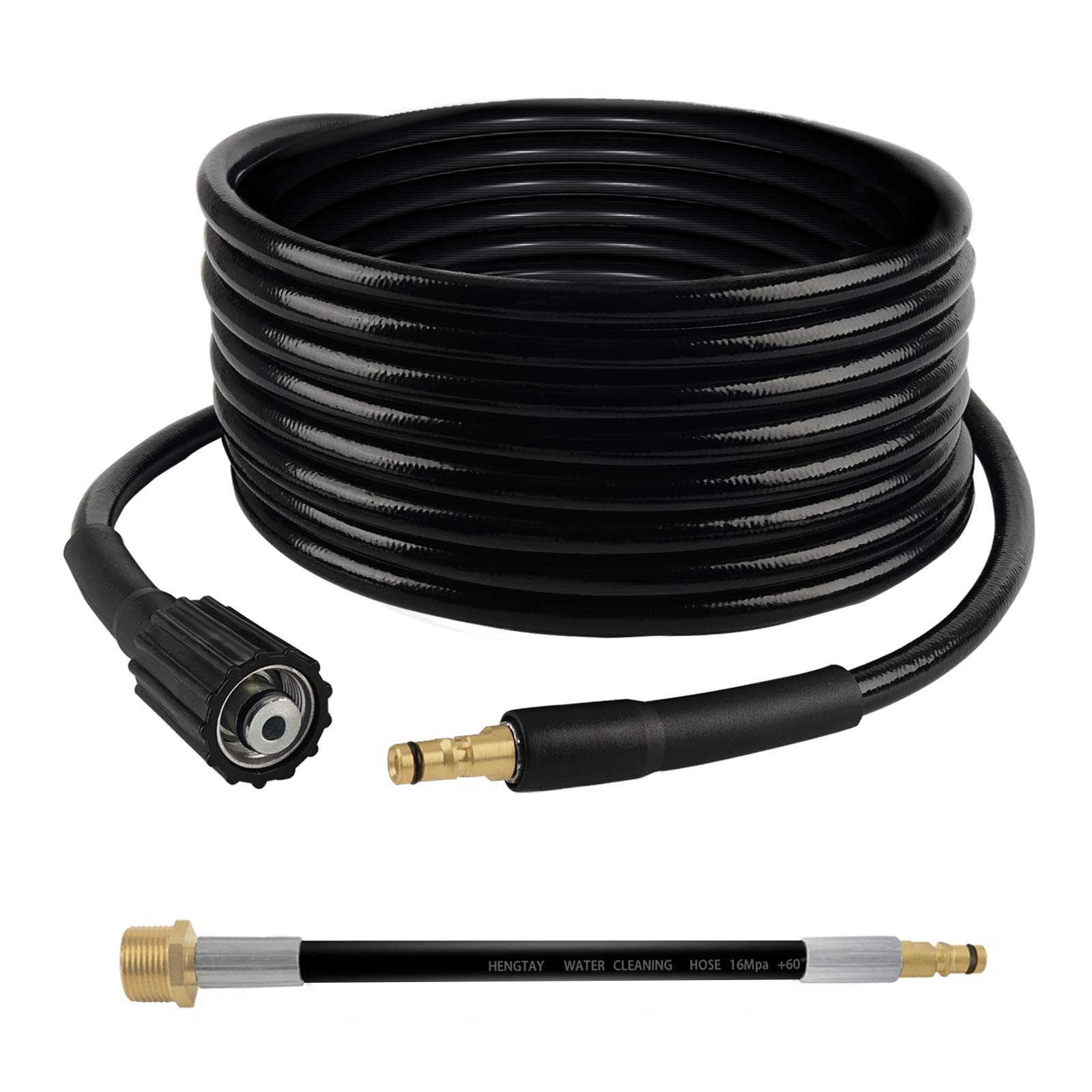 DERASL 15M Replacement Hose with M22 Female Connector, Screw on The Quick-Connect Adapter for Kärcher High Pressure Washer K2 K3 K4 K5 K6 K7, Screw-on Adapter for Easy Installation