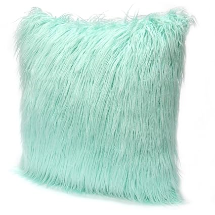 turquoise fluffy pillows