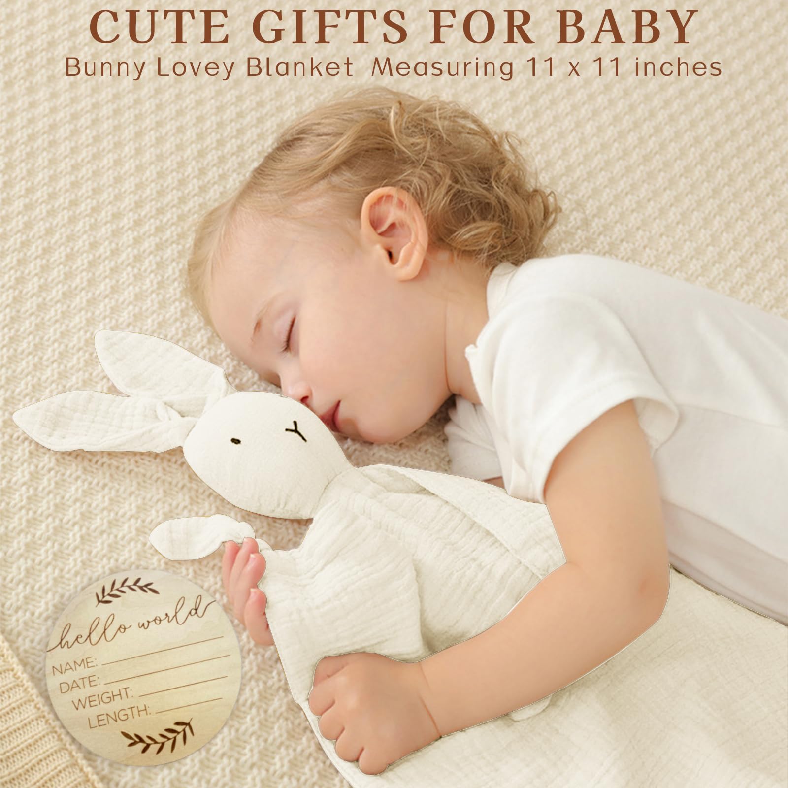 11-Piece New Mom Gifts After Birth for Girls, Pregnancy Gifts for First-Time Moms, Expecting Mom Care Package After Baby(White Bunny)