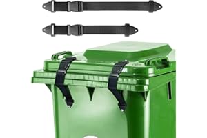 AELOER Trash Can Locks for Animals, Trash Can Lid Lock for Racoon Proof, Adjustable Garbage Can Strap Lock for Outdoor Trash Can to Proof Raccoons, Squirrels, Dogs, 2 Pack