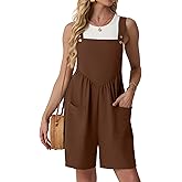 Lepunuo Summer Rompers for Women Sleeveless Short Jumpsuits Casual Loose Fit Overalls Vacation Outfits (S-4XL)