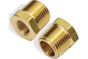 Boeray 2pcs 1/2 Inch NPT Male to 1/4 Inch NPT Female Reducer Brass Pipe Hose Tube Fitting Reducing Hex Head Bushing Adapter C