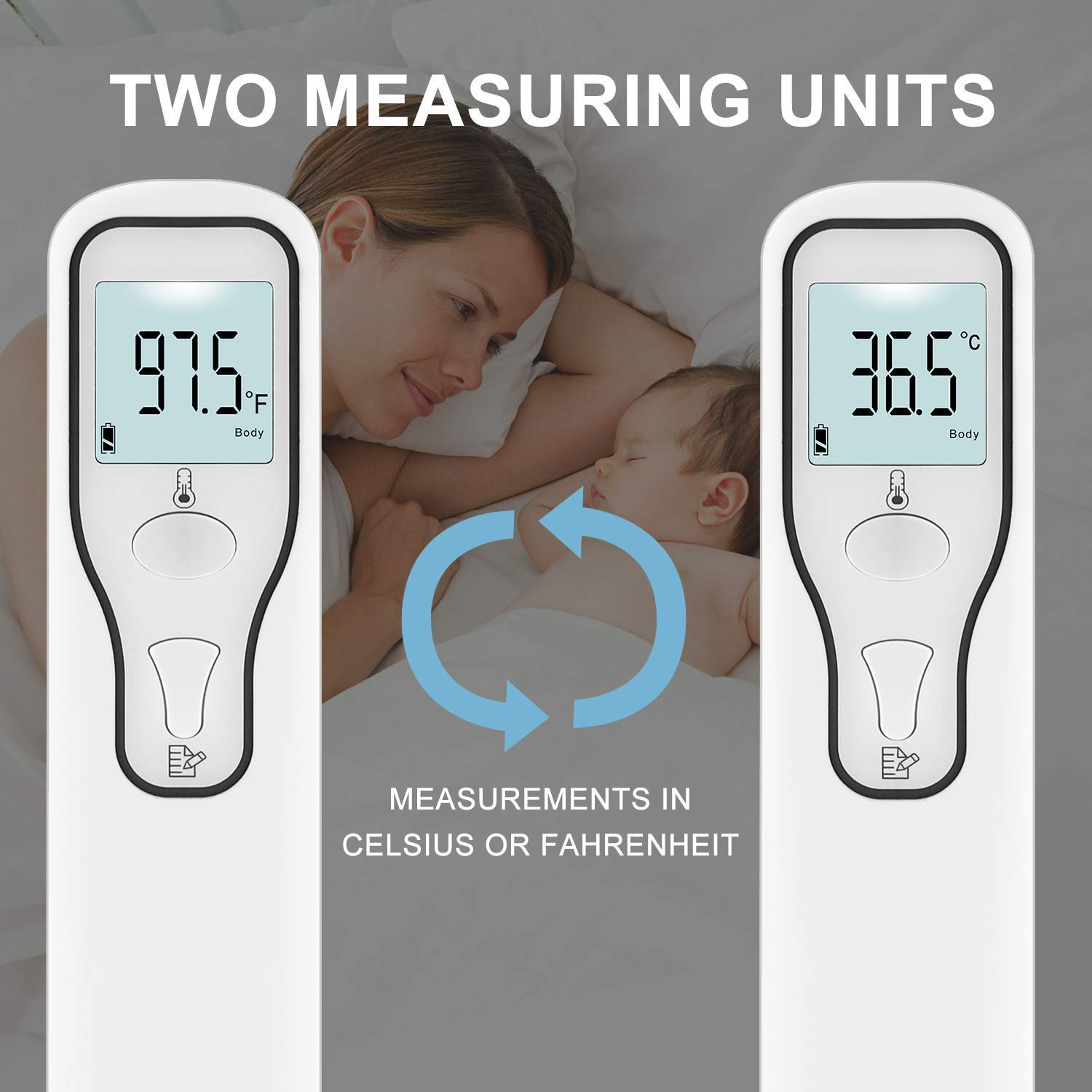 MOTORBEL Forehead Thermometer, Non-Contact Infrared Digital Thermometer for Baby, Kids, and Adults, Thermometer with Accurate Instant Readings, Infrared Body Thermometer and Memory Function: Industrial & Scientific