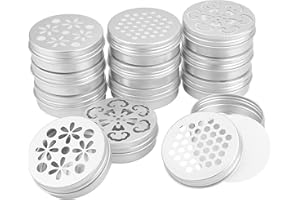 PH PandaHall 2 Ounce Aluminium Tins, 12pcs 3 Styles Empty Storage Containers with Hollow Lids 60ml Screw Lid Round Jars Sample for Aromatherapy Air Freshener Candles Travel Storage