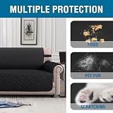 H.Versailtex Reversible Sofa Cover 3 Seater Water Resistant Black Gray view 6
