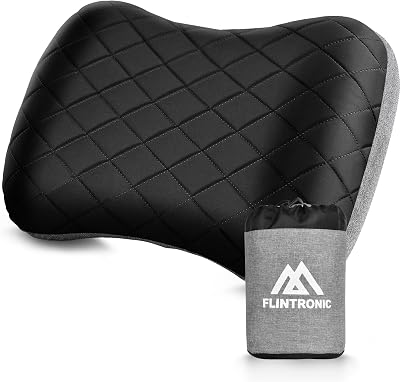 Flintronic Camping Pillows Inflatable Travel Pillow Neck Support Black