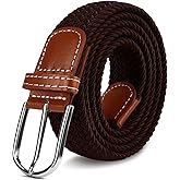 LUOFMISS Multicolored Woven Stretch Belt for Men and Women, Braided Elastic Golf Belts Jeans Casual Pants Sport Belt