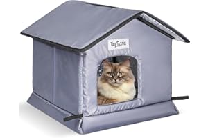 Tailtastic Weatherproof & Insulated Outdoor Cat House - Seamless Base Stays Dry,Easy Assembly, Warm Shelter for Community/Outdoor Cats(Small)