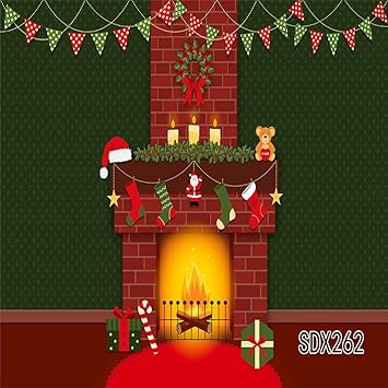 Sfondo Animato Natale.Lb Vinile Professionale Fotografia Sfondo Natale Tema Cartone Animato Ardente Camino Immagini 240x240cm Sfondi Di Foto Per La Decorazione Del Partito Di Studio Sdx262 Amazon It Elettronica