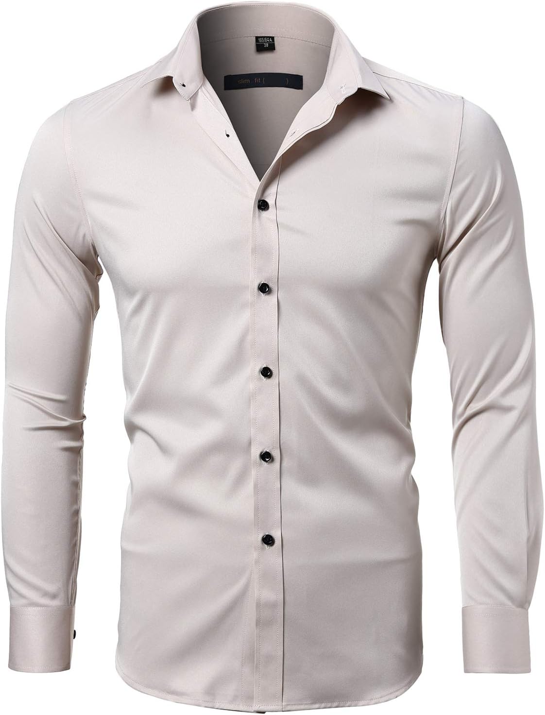 INFLATION Mens Dress Shirts Bamboo Fiber Slim Fit Long Sleeve Casual Button Down Shirts Wrinkle Free Dress Shirts for Men