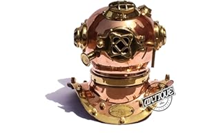 ANTIQUE VIBES Dive Scuba Helmet Replica Table Decor Home/Office Deep Sea Diving Divers Helmet.Copper Antique Style.