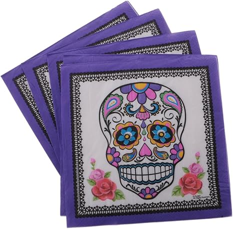 Sharplace 20 Totenkopf Skelett Papier Servietten Servietten Halloween Thema Karneval Party Abendessen Geschirr Amazon De Kuche Haushalt